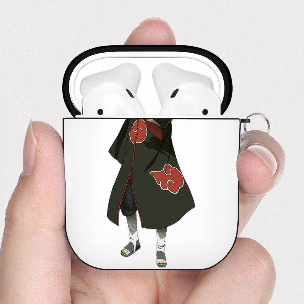 （画像用） NARUTO -ナルト- うちは イタチ Uchiha Itachi AirPods 第2世代保護ケース ハードシェル ブラック 耐衝撃・防指紋・カラビナ付き