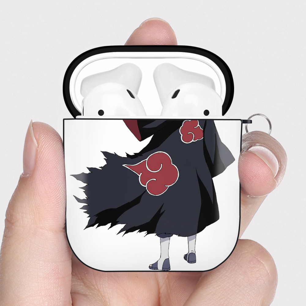 （画像用） NARUTO -ナルト- うちは イタチ Uchiha Itachi AirPods 第2世代保護ケース ハードシェル ブラック 耐衝撃・防指紋・カラビナ付き