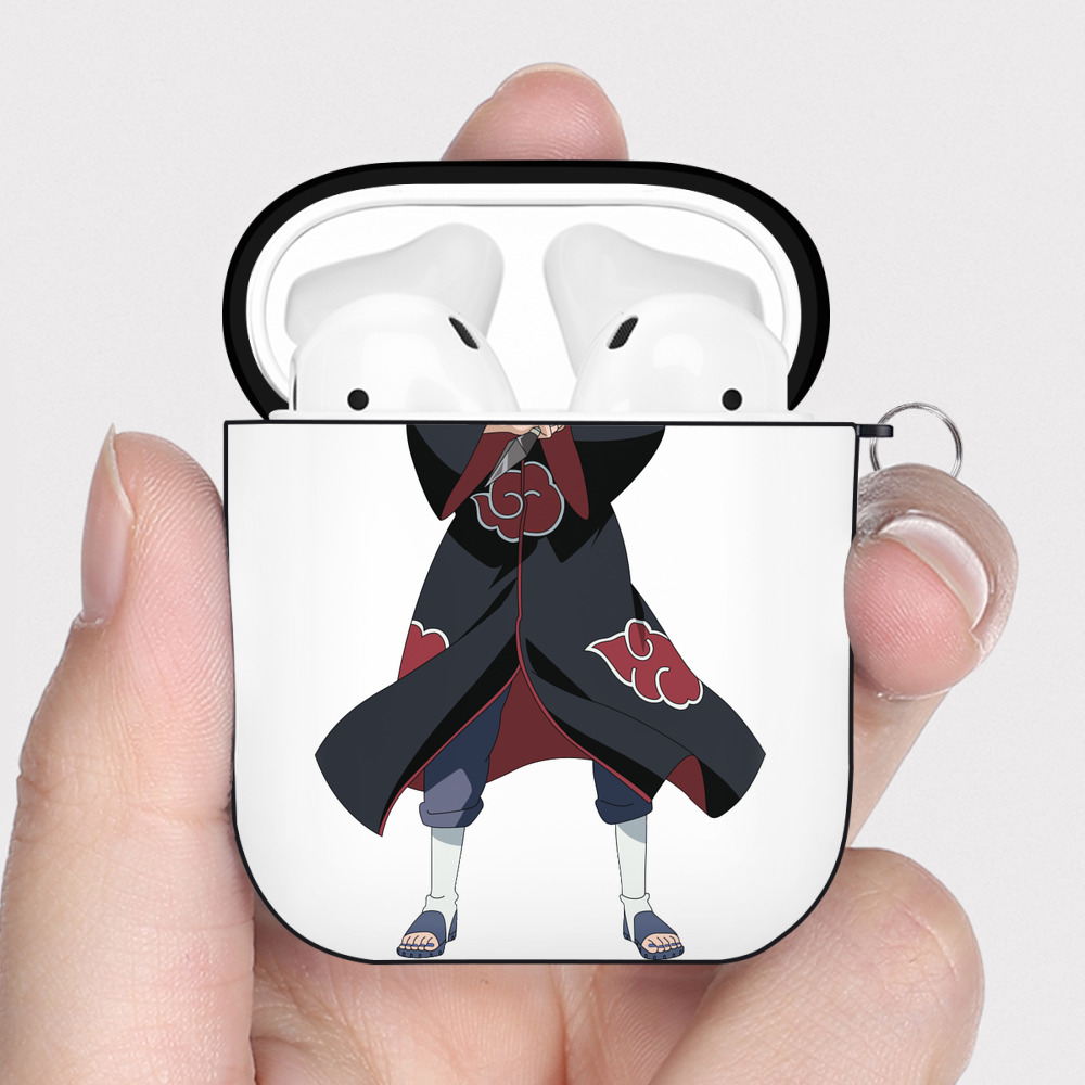 （画像用） NARUTO -ナルト- うちは イタチ Uchiha Itachi AirPods 第2世代保護ケース ハードシェル ブラック 耐衝撃・防指紋・カラビナ付き