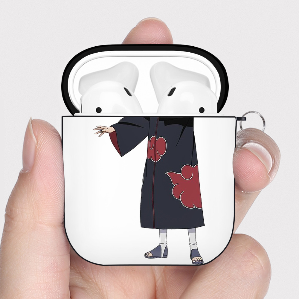 （画像用） NARUTO -ナルト- うちは イタチ Uchiha Itachi AirPods 第2世代保護ケース ハードシェル ブラック 耐衝撃・防指紋・カラビナ付き