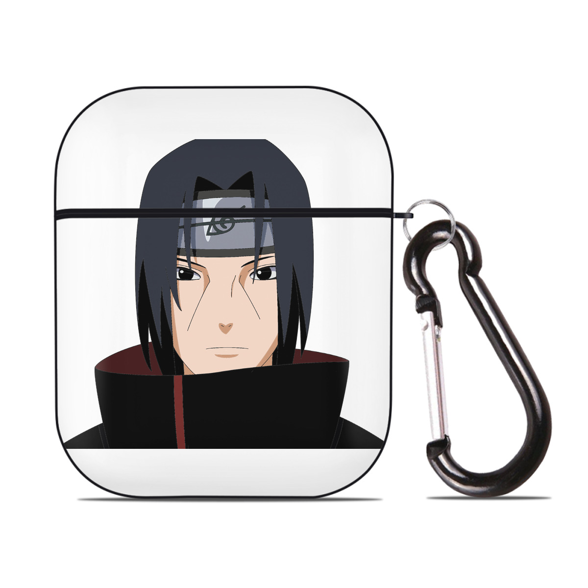 （画像用） NARUTO -ナルト- うちは イタチ Uchiha Itachi AirPods 第2世代保護ケース ハードシェル ブラック 耐衝撃・防指紋・カラビナ付き