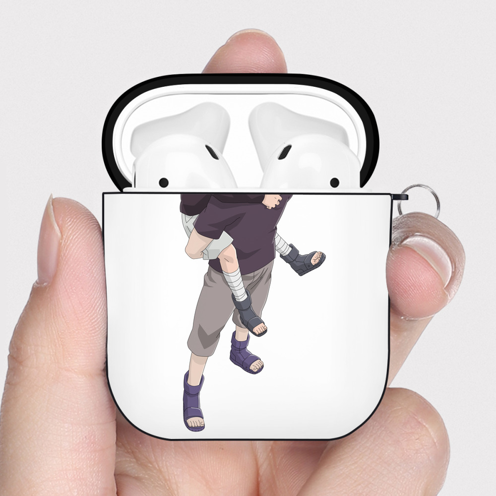 （画像用） NARUTO -ナルト- うちは イタチ Uchiha Itachi AirPods 第2世代保護ケース ハードシェル ブラック 耐衝撃・防指紋・カラビナ付き