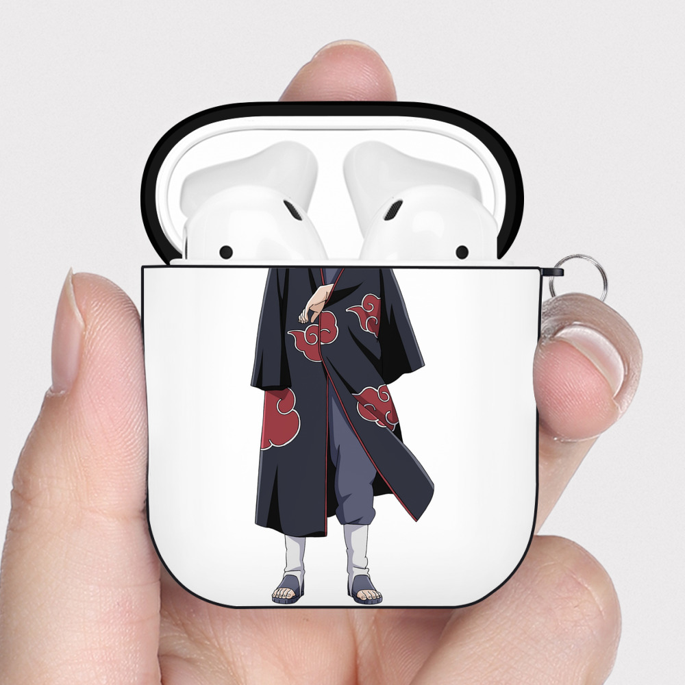 （画像用） NARUTO -ナルト- うちは イタチ Uchiha Itachi AirPods 第2世代保護ケース ハードシェル ブラック 耐衝撃・防指紋・カラビナ付き