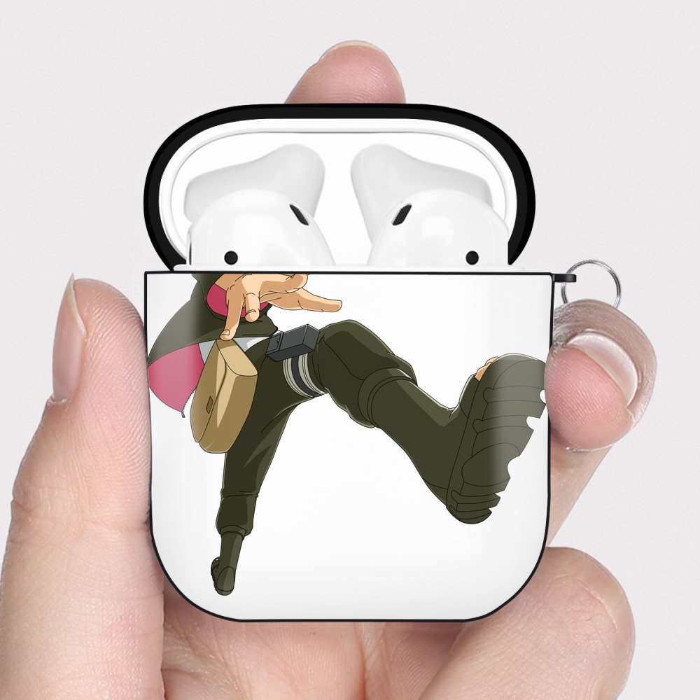 （画像用） NARUTO -ナルト- うずまき ボルト Uzumaki Boruto AirPods 第2世代保護ケース ハードシェル ブラック 耐衝撃・防指紋・カラビナ付き