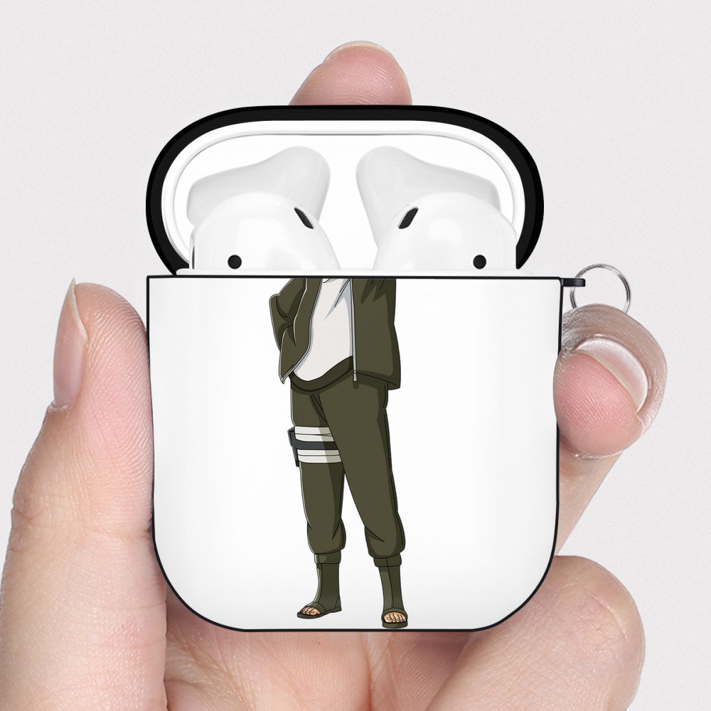 （画像用） NARUTO -ナルト- うずまき ボルト Uzumaki Boruto AirPods 第2世代保護ケース ハードシェル ブラック 耐衝撃・防指紋・カラビナ付き