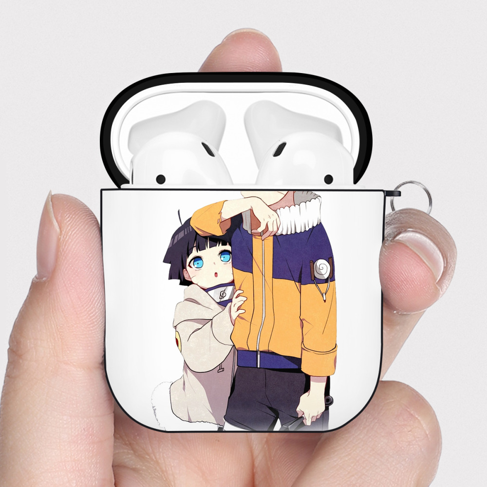 （画像用） NARUTO -ナルト- うずまき ボルト Uzumaki Boruto AirPods 第2世代保護ケース ハードシェル ブラック 耐衝撃・防指紋・カラビナ付き