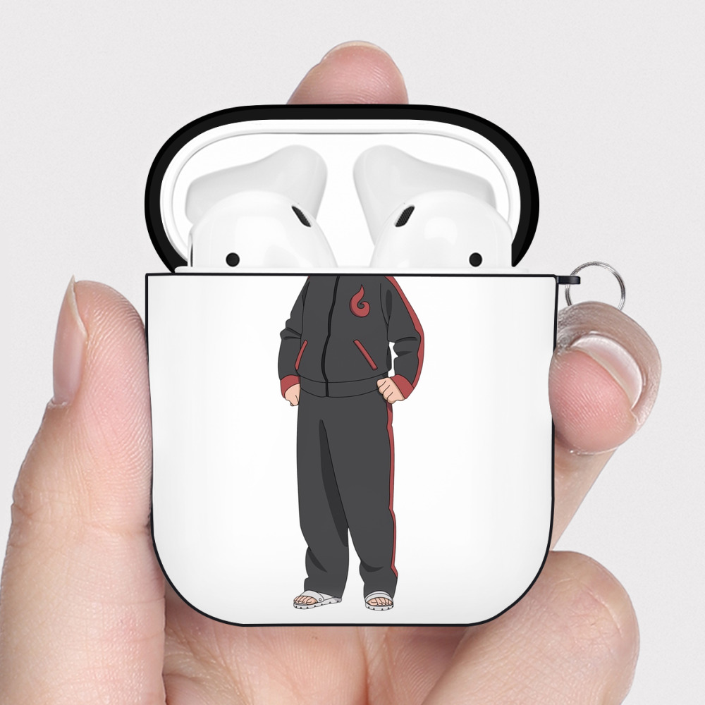 （画像用） NARUTO -ナルト- うずまき ボルト Uzumaki Boruto AirPods 第2世代保護ケース ハードシェル ブラック 耐衝撃・防指紋・カラビナ付き