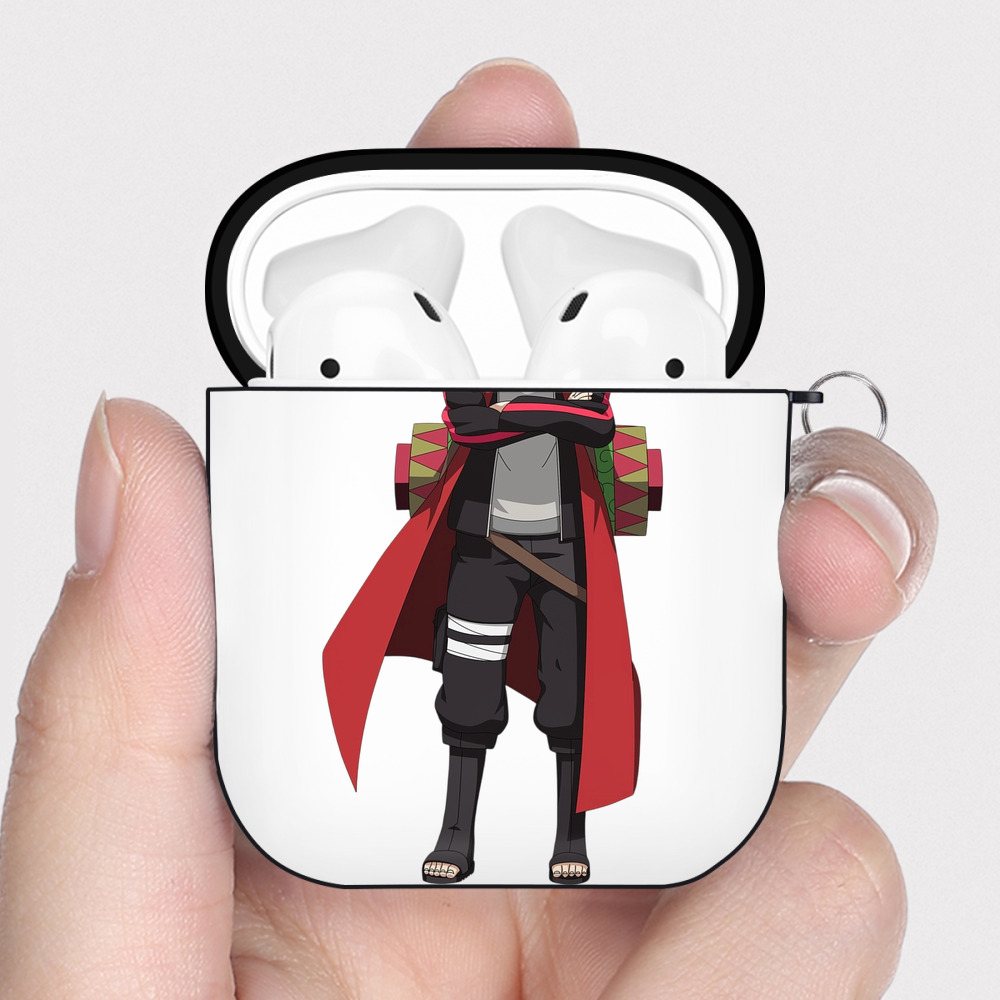 （画像用） NARUTO -ナルト- うずまき ボルト Uzumaki Boruto AirPods 第2世代保護ケース ハードシェル ブラック 耐衝撃・防指紋・カラビナ付き