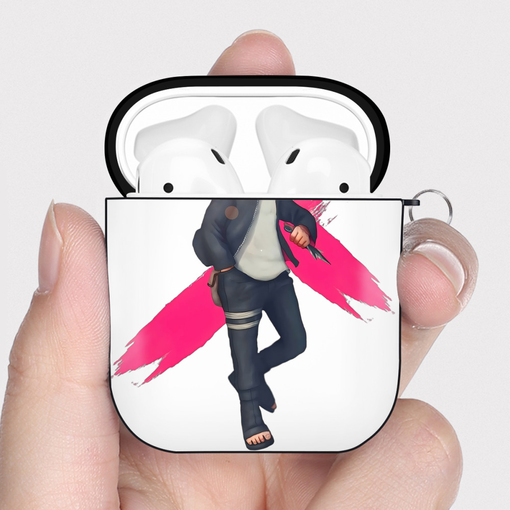（画像用） NARUTO -ナルト- うずまき ボルト Uzumaki Boruto AirPods 第2世代保護ケース ハードシェル ブラック 耐衝撃・防指紋・カラビナ付き