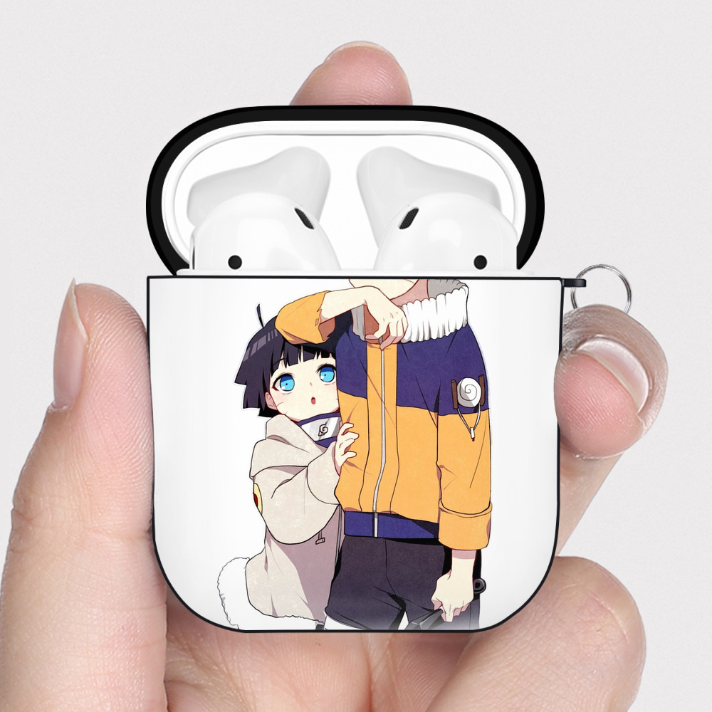 （画像用） NARUTO -ナルト- うずまき ボルト Uzumaki Boruto AirPods 第2世代保護ケース ハードシェル ブラック 耐衝撃・防指紋・カラビナ付き
