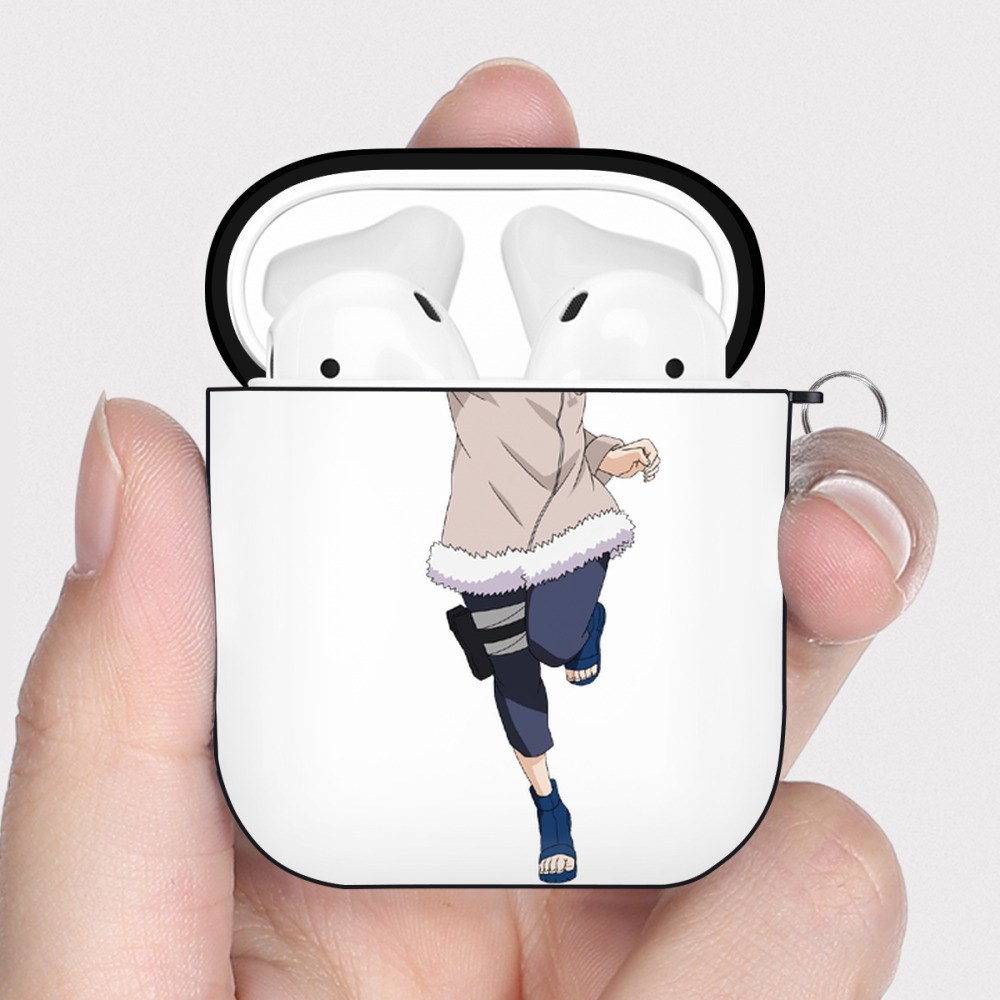（画像用） NARUTO -ナルト- 日向ヒナタ Hyūga Hinata AirPods 第2世代保護ケース ハードシェル ブラック 耐衝撃・防指紋・カラビナ付き
