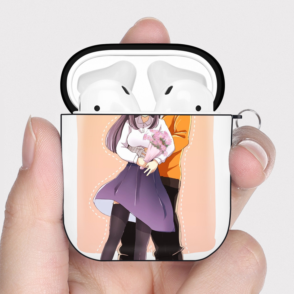 （画像用） NARUTO -ナルト- 日向ヒナタ Hyūga Hinata AirPods 第2世代保護ケース ハードシェル ブラック 耐衝撃・防指紋・カラビナ付き