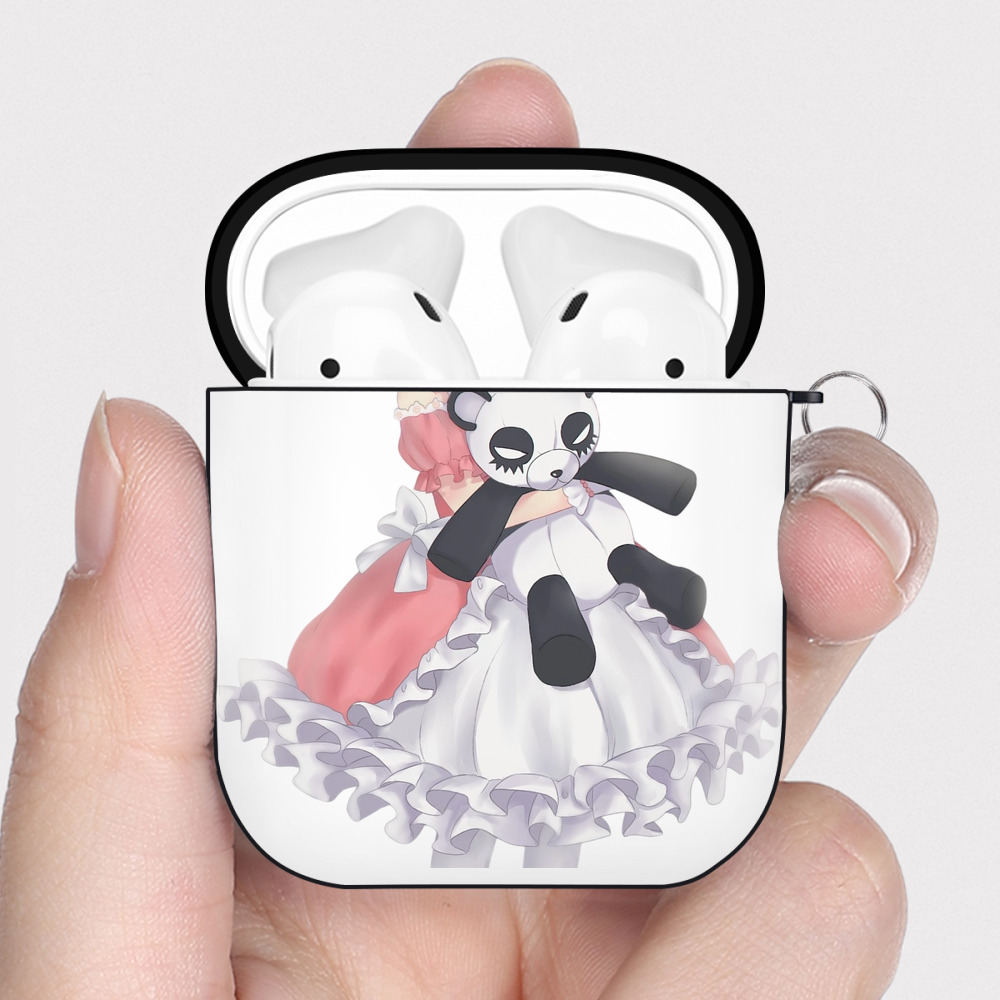 （画像用） NARUTO -ナルト- うずまき ヒマワリ Uzumaki Himawari AirPods 第2世代保護ケース ハードシェル ブラック 耐衝撃・防指紋・カラビナ付き