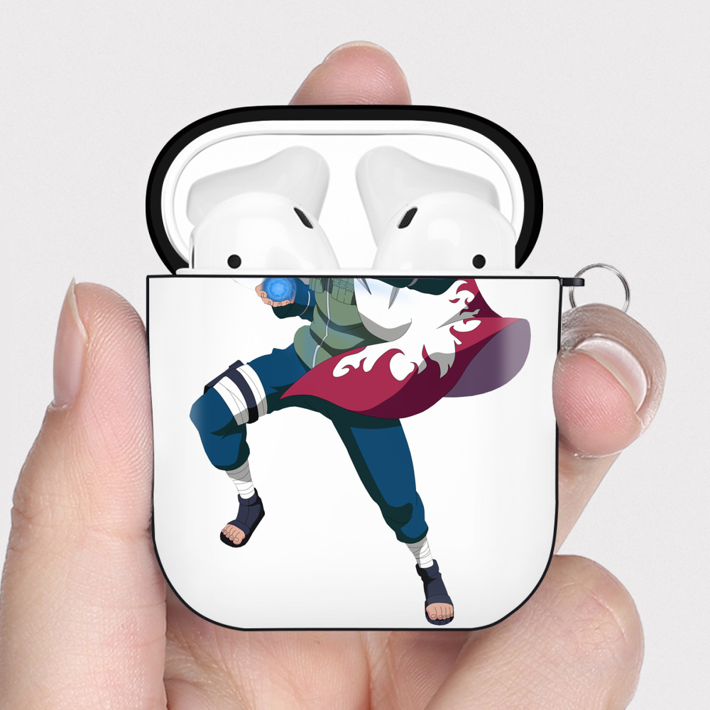（画像用） NARUTO -ナルト- 波風 ミナト Namikaze Minato AirPods 第2世代保護ケース ハードシェル ブラック 耐衝撃・防指紋・カラビナ付き