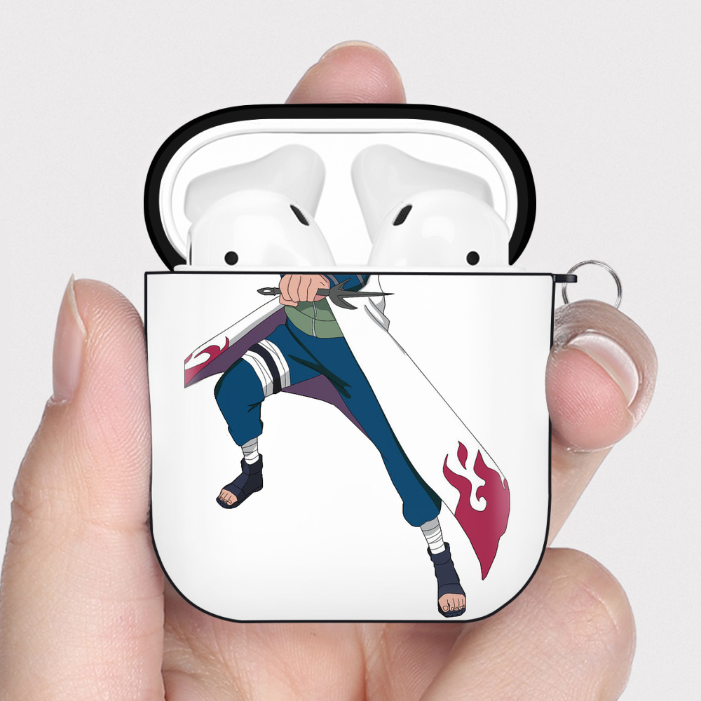 （画像用） NARUTO -ナルト- 波風 ミナト Namikaze Minato AirPods 第2世代保護ケース ハードシェル ブラック 耐衝撃・防指紋・カラビナ付き