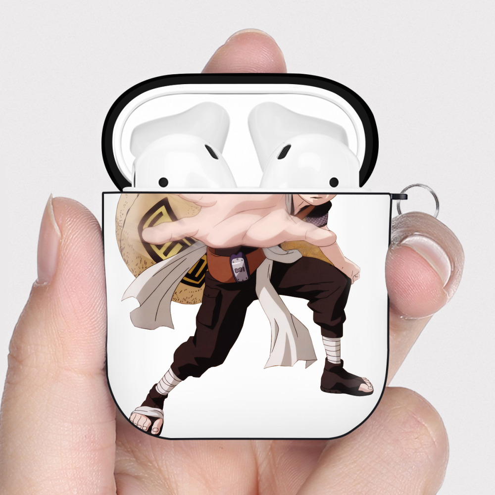 （画像用） NARUTO -ナルト- ガアラ Gaara AirPods 第2世代保護ケース ハードシェル ブラック 耐衝撃・防指紋・カラビナ付き