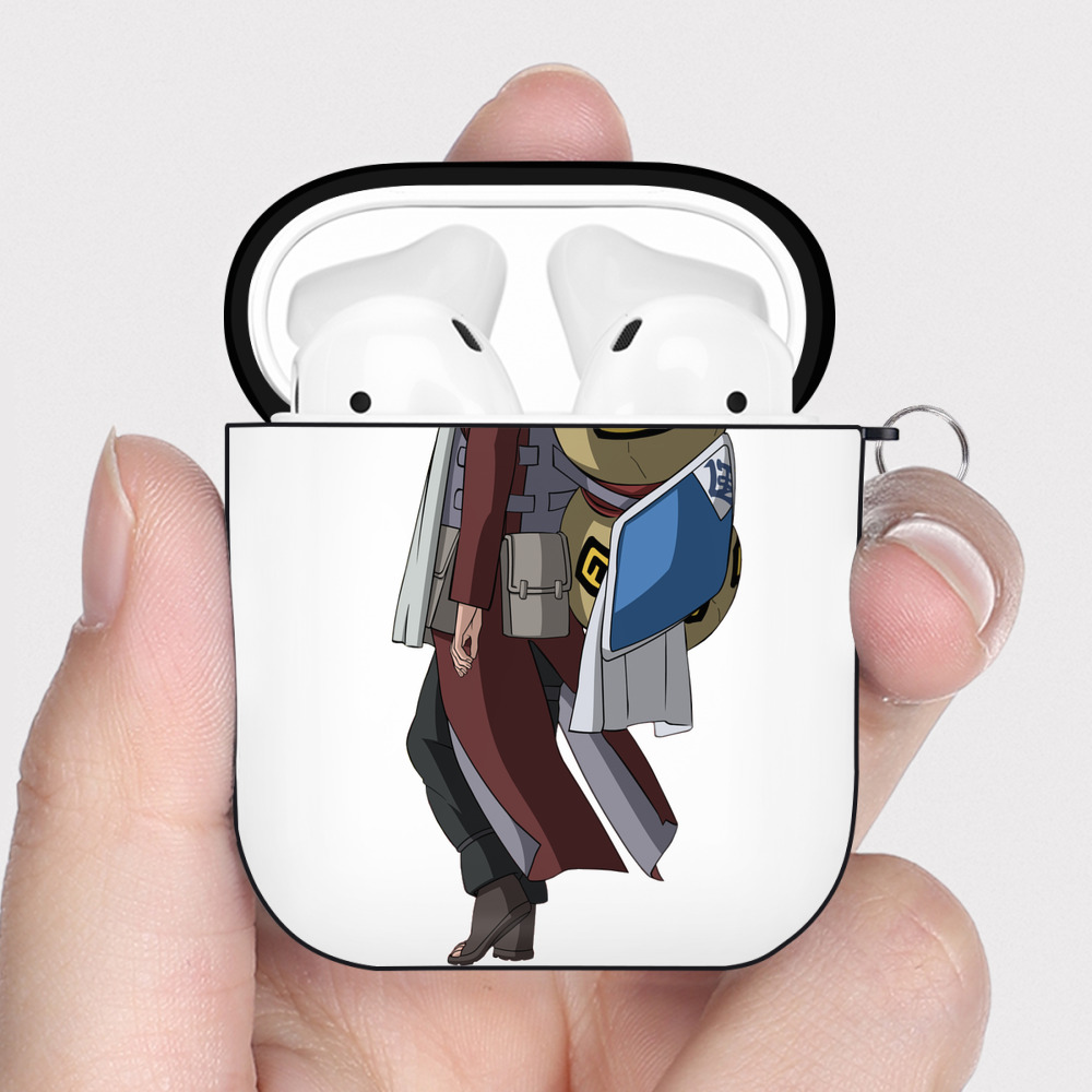 （画像用） NARUTO -ナルト- ガアラ Gaara AirPods 第2世代保護ケース ハードシェル ブラック 耐衝撃・防指紋・カラビナ付き