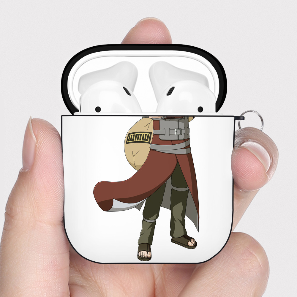 （画像用） NARUTO -ナルト- ガアラ Gaara AirPods 第2世代保護ケース ハードシェル ブラック 耐衝撃・防指紋・カラビナ付き