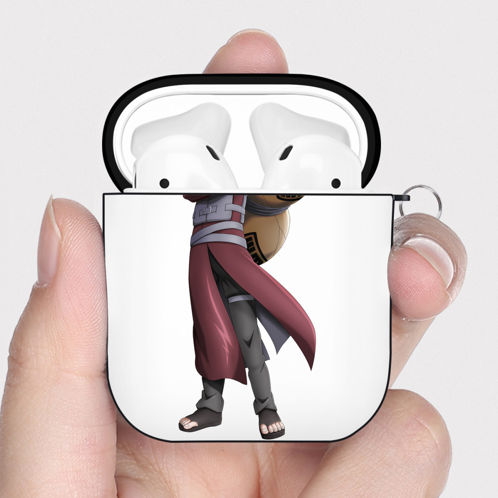 （画像用） NARUTO -ナルト- ガアラ Gaara AirPods 第2世代保護ケース ハードシェル ブラック 耐衝撃・防指紋・カラビナ付き