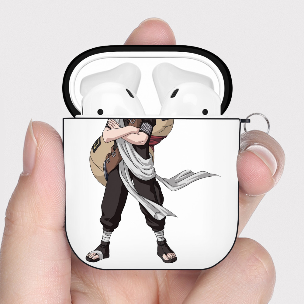 （画像用） NARUTO -ナルト- ガアラ Gaara AirPods 第2世代保護ケース ハードシェル ブラック 耐衝撃・防指紋・カラビナ付き