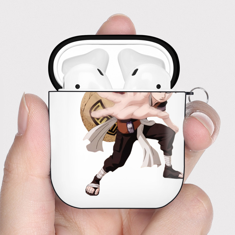 （画像用） NARUTO -ナルト- ガアラ Gaara AirPods 第2世代保護ケース ハードシェル ブラック 耐衝撃・防指紋・カラビナ付き