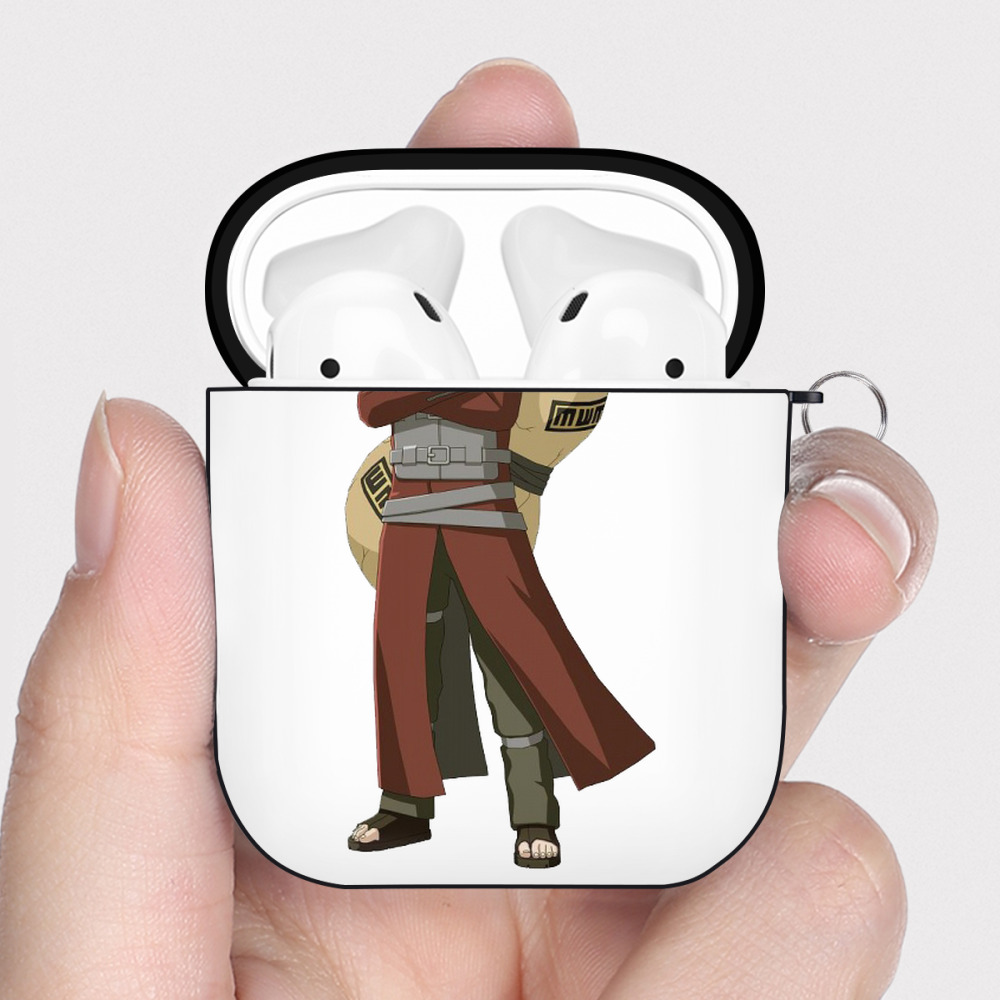 （画像用） NARUTO -ナルト- ガアラ Gaara AirPods 第2世代保護ケース ハードシェル ブラック 耐衝撃・防指紋・カラビナ付き