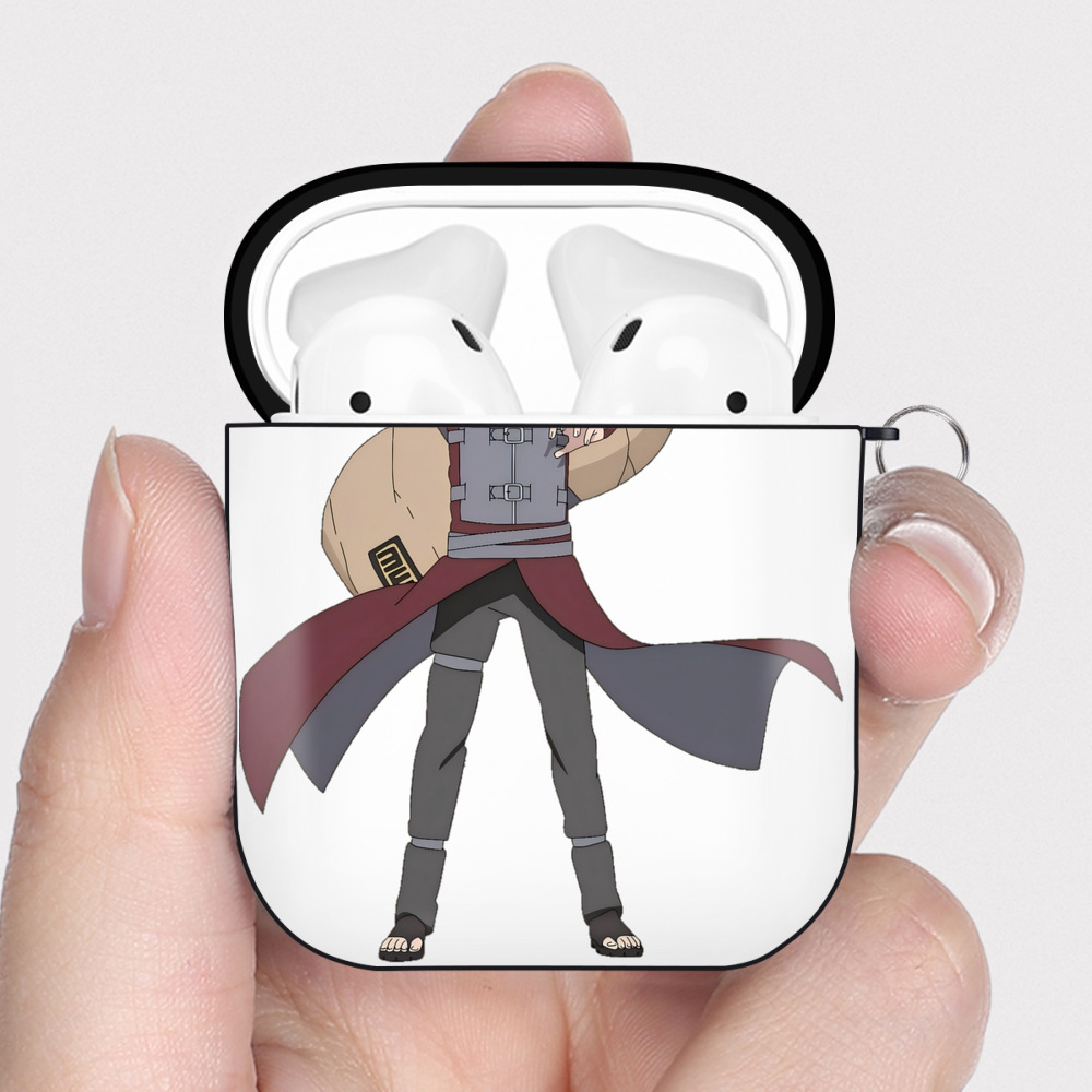 （画像用） NARUTO -ナルト- ガアラ Gaara AirPods 第2世代保護ケース ハードシェル ブラック 耐衝撃・防指紋・カラビナ付き