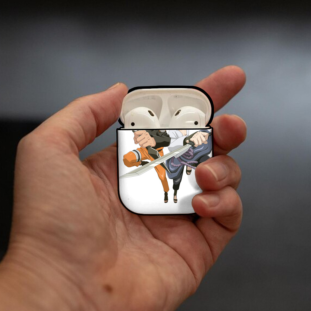 NARUTO -ナルト- うずまき ナルト Uzumaki Naruto AirPods 第2世代保護ケース ハードシェル ブラック 耐衝撃・防指紋・カラビナ付き