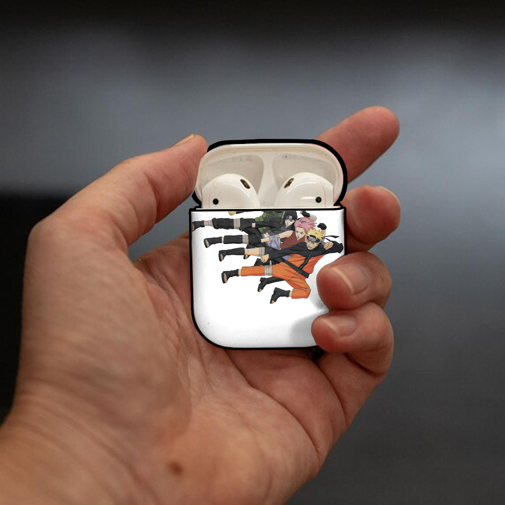 NARUTO -ナルト- うずまき ナルト Uzumaki Naruto AirPods 第2世代保護ケース ハードシェル ブラック 耐衝撃・防指紋・カラビナ付き