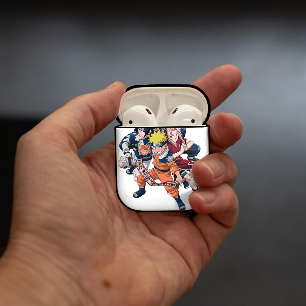 NARUTO -ナルト- うずまき ナルト Uzumaki Naruto AirPods 第2世代保護ケース ハードシェル ブラック 耐衝撃・防指紋・カラビナ付き