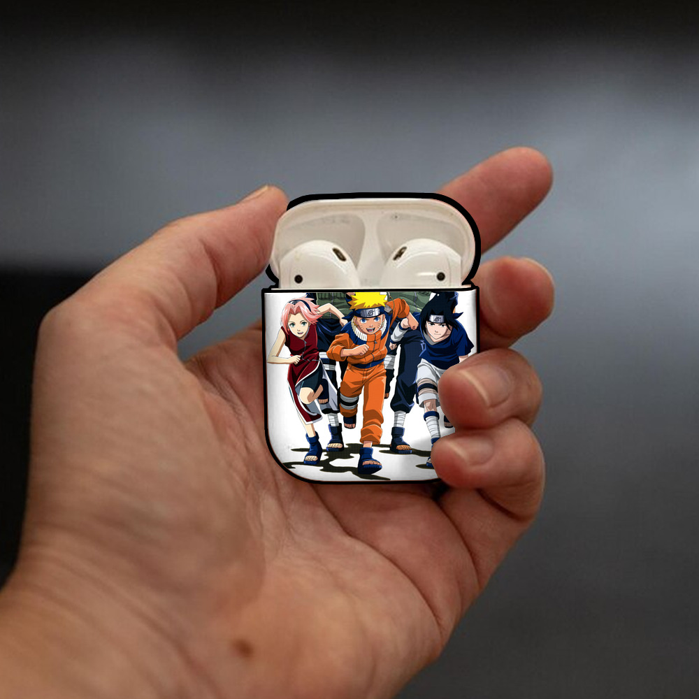NARUTO -ナルト- うずまき ナルト Uzumaki Naruto AirPods 第2世代保護ケース ハードシェル ブラック 耐衝撃・防指紋・カラビナ付き