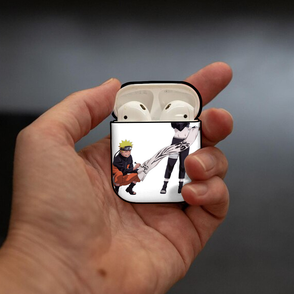 NARUTO -ナルト- うずまき ナルト Uzumaki Naruto AirPods 第2世代保護ケース ハードシェル ブラック 耐衝撃・防指紋・カラビナ付き