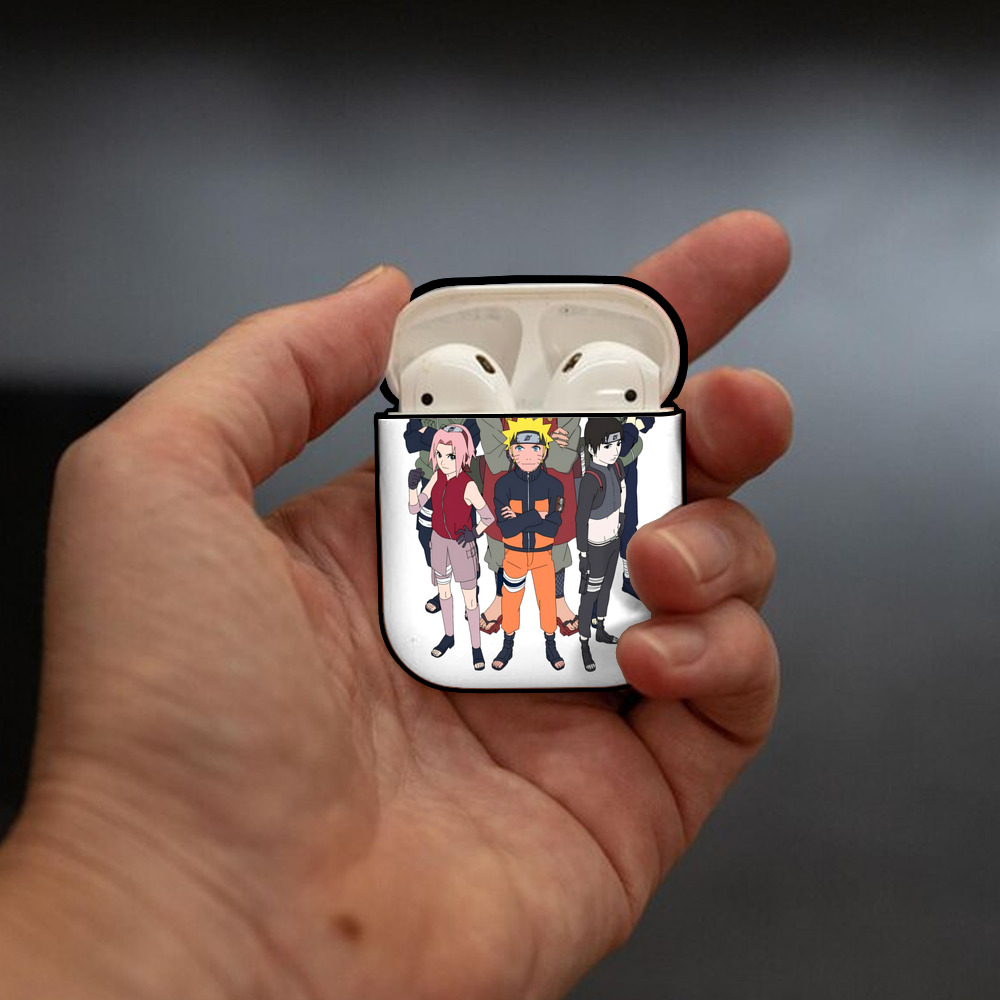 NARUTO -ナルト- うずまき ナルト Uzumaki Naruto AirPods 第2世代保護ケース ハードシェル ブラック 耐衝撃・防指紋・カラビナ付き