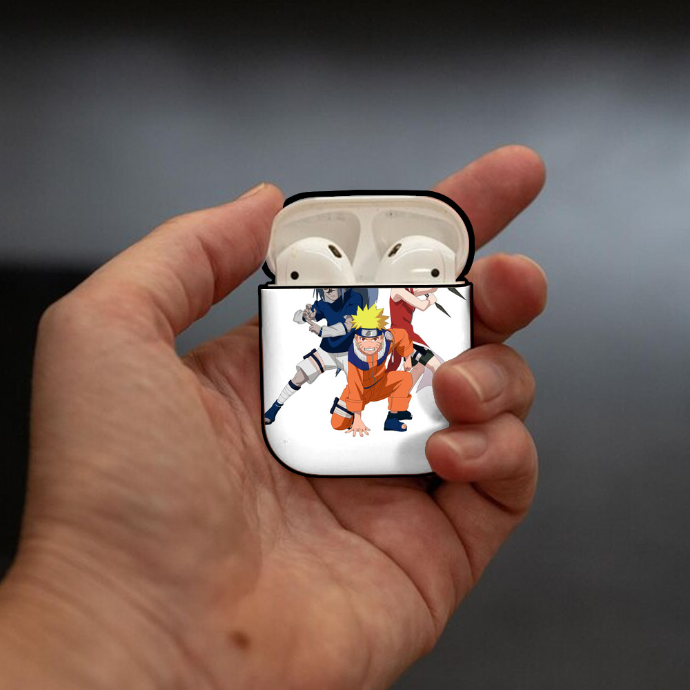 NARUTO -ナルト- うずまき ナルト Uzumaki Naruto AirPods 第2世代保護ケース ハードシェル ブラック 耐衝撃・防指紋・カラビナ付き