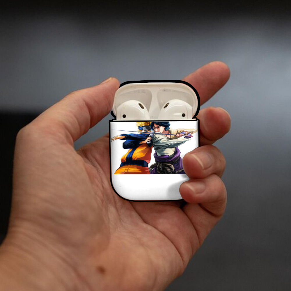 NARUTO -ナルト- うずまき ナルト Uzumaki Naruto AirPods 第2世代保護ケース ハードシェル ブラック 耐衝撃・防指紋・カラビナ付き