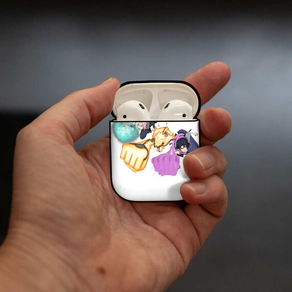 NARUTO -ナルト- うずまき ナルト Uzumaki Naruto AirPods 第2世代保護ケース ハードシェル ブラック 耐衝撃・防指紋・カラビナ付き