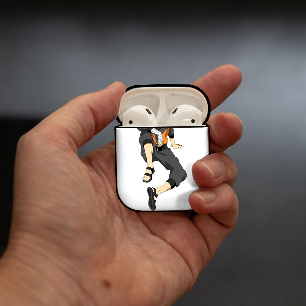NARUTO -ナルト- うずまき ナルト Uzumaki Naruto AirPods 第2世代保護ケース ハードシェル ブラック 耐衝撃・防指紋・カラビナ付き