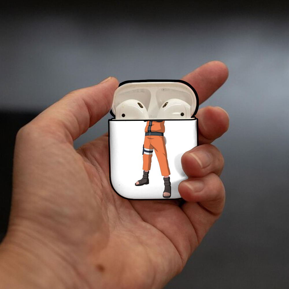 NARUTO -ナルト- うずまき ナルト Uzumaki Naruto AirPods 第2世代保護ケース ハードシェル ブラック 耐衝撃・防指紋・カラビナ付き