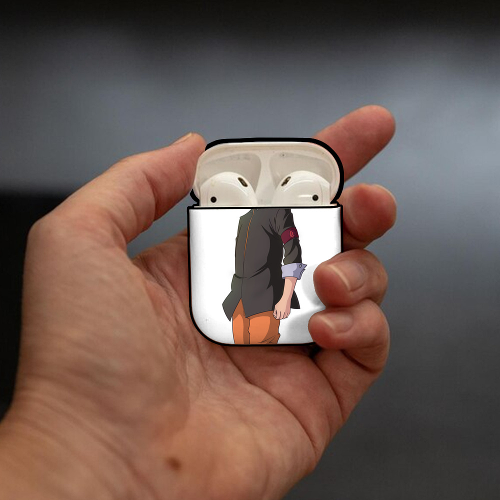 NARUTO -ナルト- うずまき ナルト Uzumaki Naruto AirPods 第2世代保護ケース ハードシェル ブラック 耐衝撃・防指紋・カラビナ付き