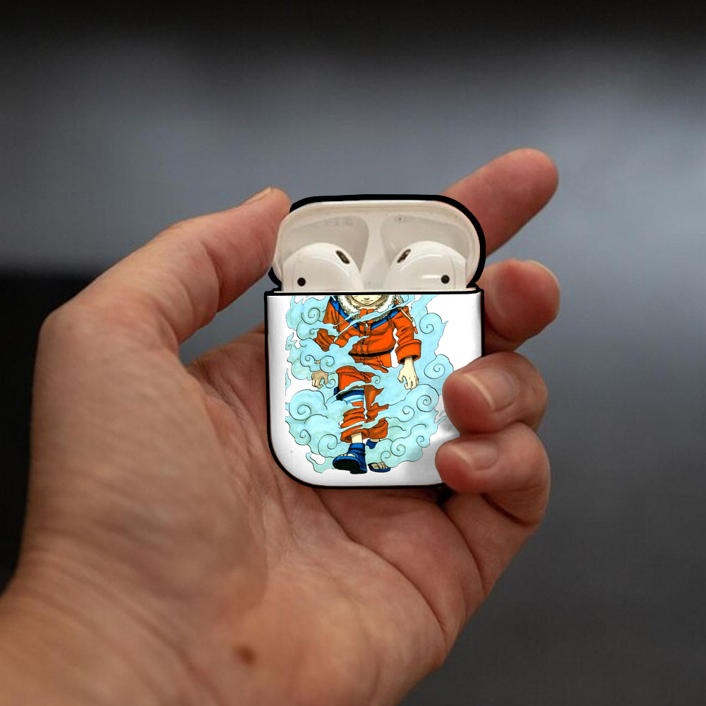 NARUTO -ナルト- うずまき ナルト Uzumaki Naruto AirPods 第2世代保護ケース ハードシェル ブラック 耐衝撃・防指紋・カラビナ付き