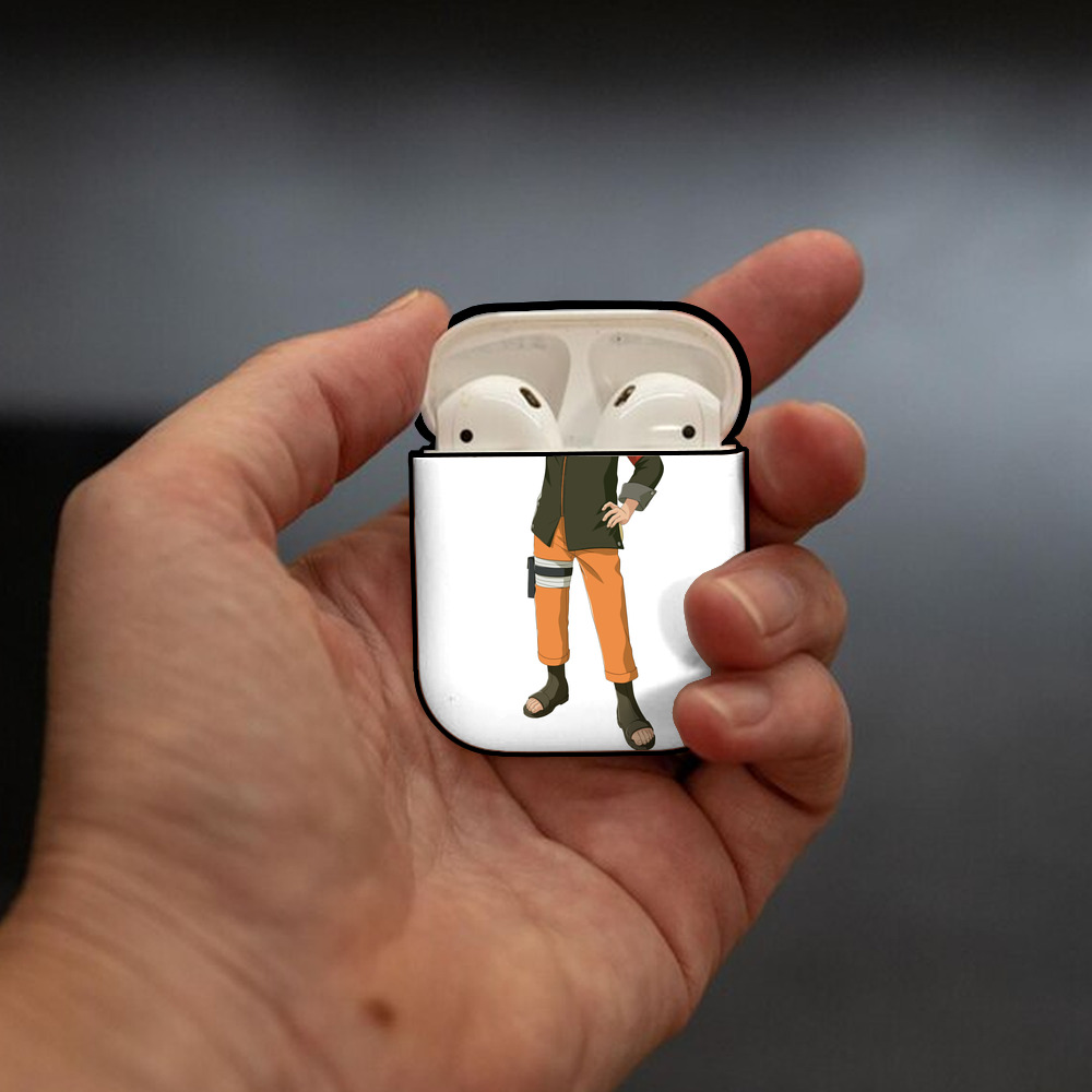 NARUTO -ナルト- うずまき ナルト Uzumaki Naruto AirPods 第2世代保護ケース ハードシェル ブラック 耐衝撃・防指紋・カラビナ付き