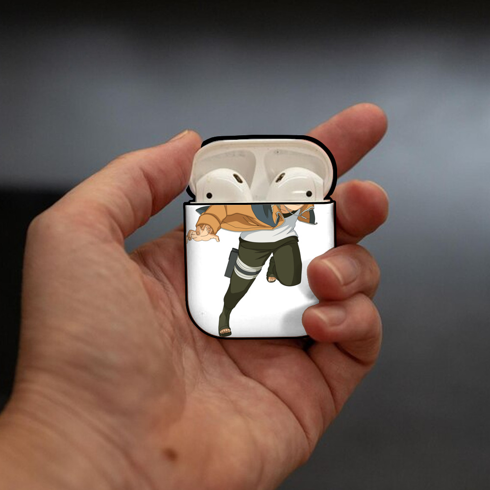 NARUTO -ナルト- うずまき ナルト Uzumaki Naruto AirPods 第2世代保護ケース ハードシェル ブラック 耐衝撃・防指紋・カラビナ付き