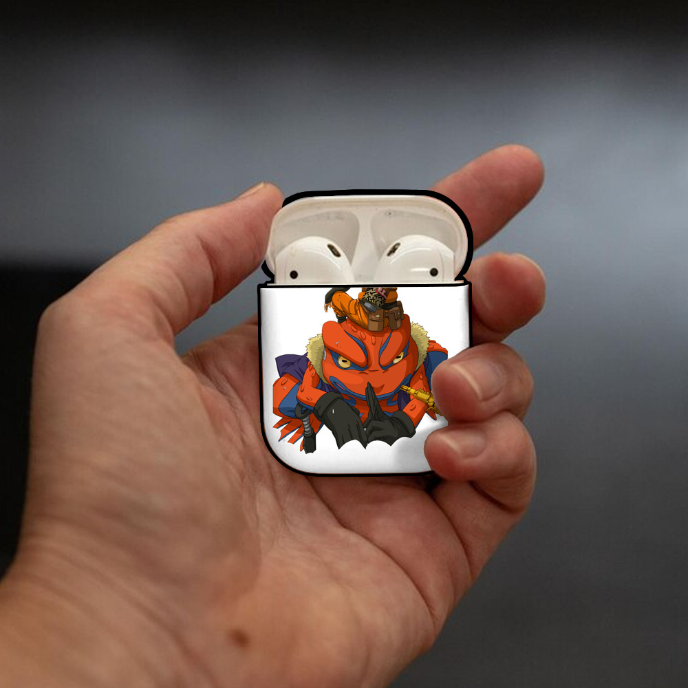 NARUTO -ナルト- うずまき ナルト Uzumaki Naruto AirPods 第2世代保護ケース ハードシェル ブラック 耐衝撃・防指紋・カラビナ付き