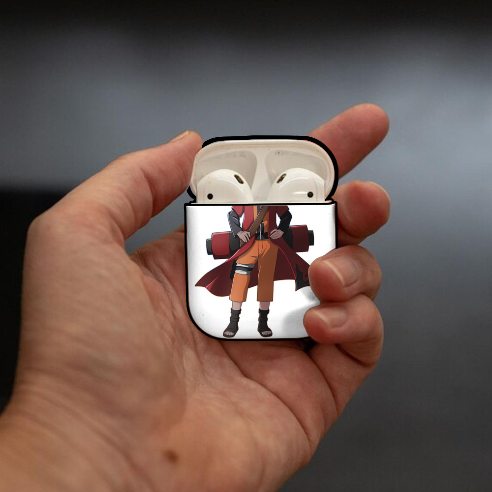 NARUTO -ナルト- うずまき ナルト Uzumaki Naruto AirPods 第2世代保護ケース ハードシェル ブラック 耐衝撃・防指紋・カラビナ付き