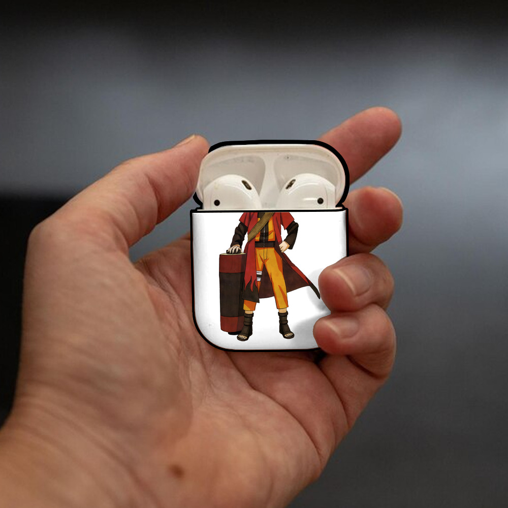 NARUTO -ナルト- うずまき ナルト Uzumaki Naruto AirPods 第2世代保護ケース ハードシェル ブラック 耐衝撃・防指紋・カラビナ付き