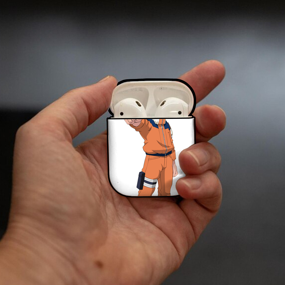 NARUTO -ナルト- うずまき ナルト Uzumaki Naruto AirPods 第2世代保護ケース ハードシェル ブラック 耐衝撃・防指紋・カラビナ付き