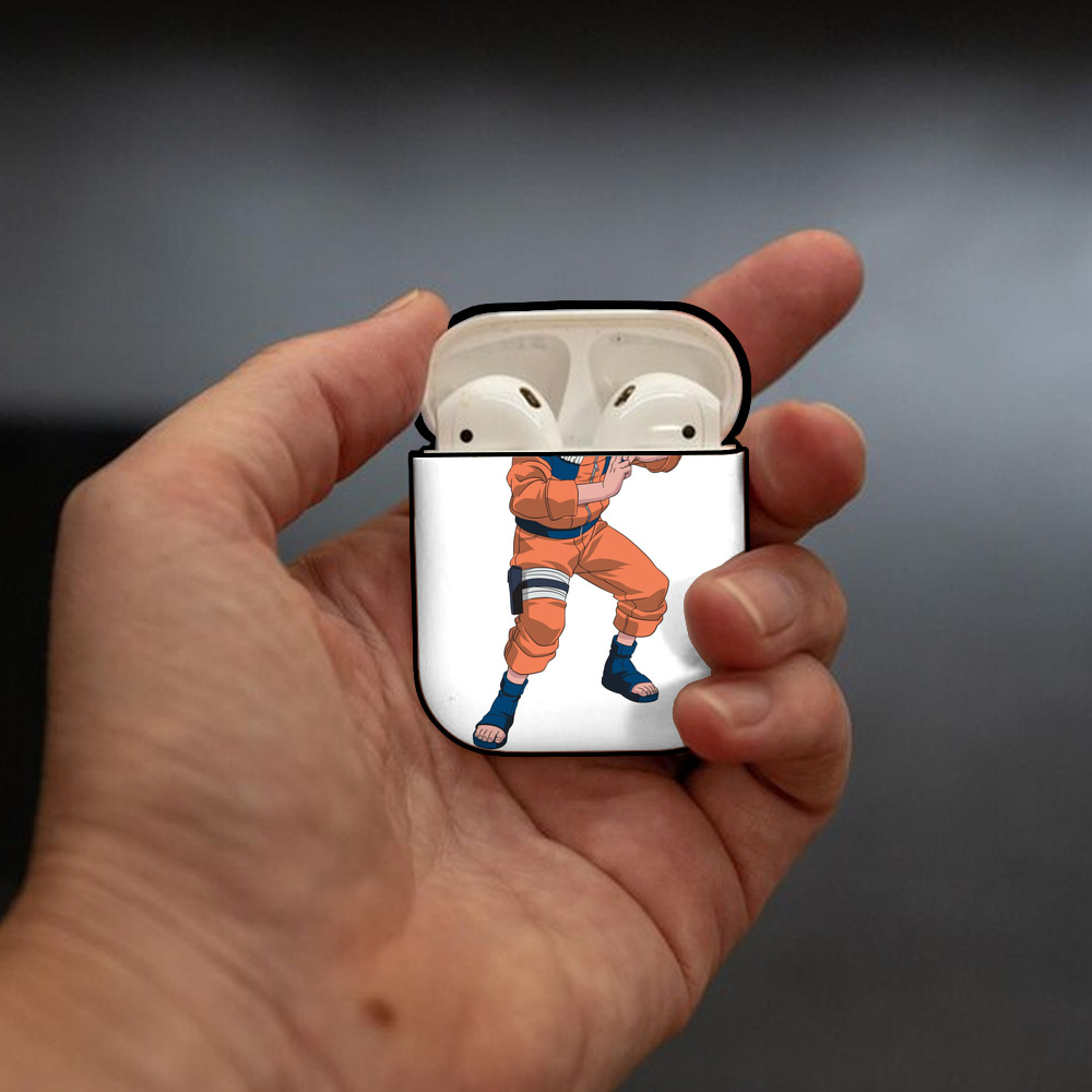 NARUTO -ナルト- うずまき ナルト Uzumaki Naruto AirPods 第2世代保護ケース ハードシェル ブラック 耐衝撃・防指紋・カラビナ付き