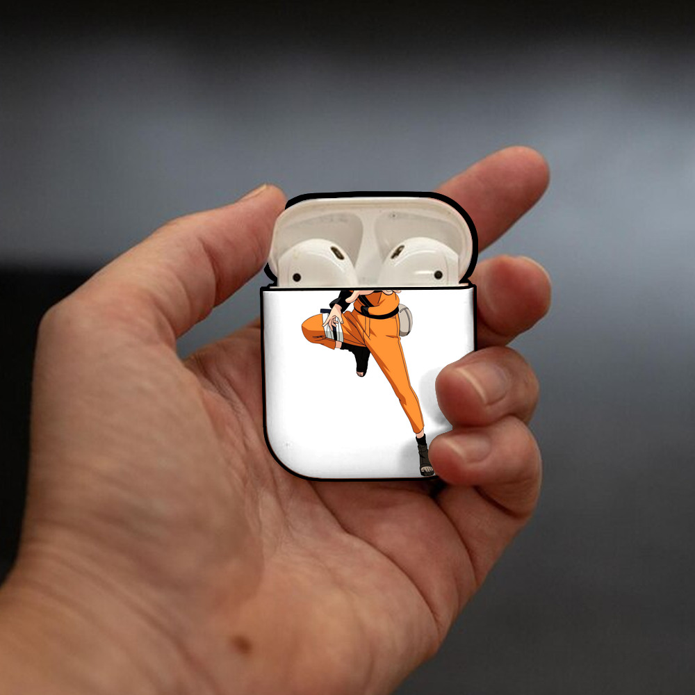 NARUTO -ナルト- うずまき ナルト Uzumaki Naruto AirPods 第2世代保護ケース ハードシェル ブラック 耐衝撃・防指紋・カラビナ付き