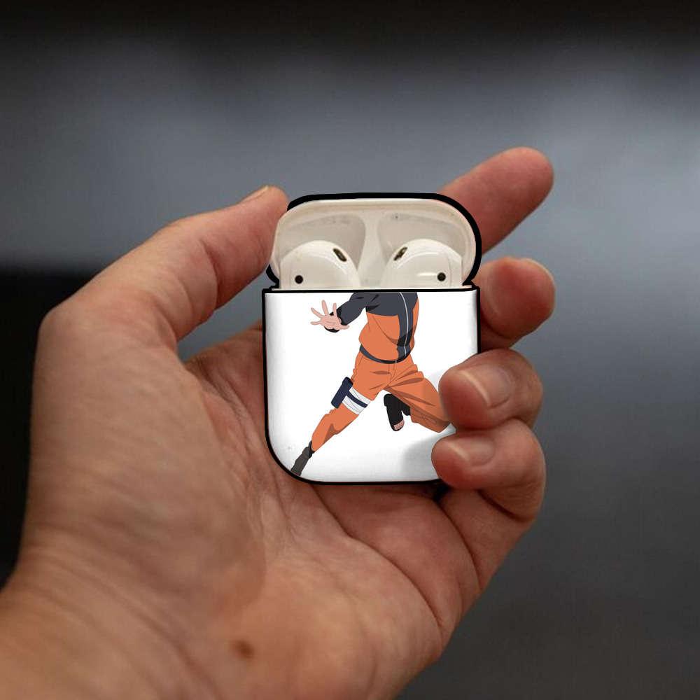 NARUTO -ナルト- うずまき ナルト Uzumaki Naruto AirPods 第2世代保護ケース ハードシェル ブラック 耐衝撃・防指紋・カラビナ付き