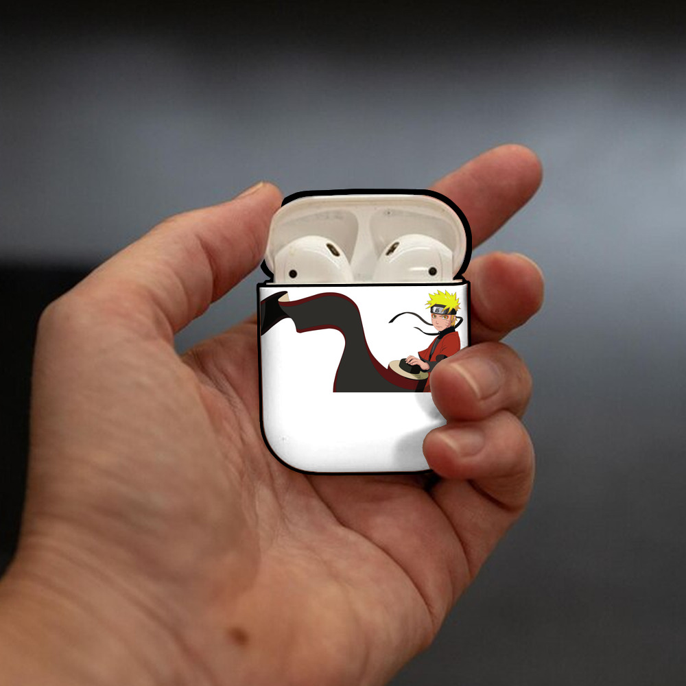 NARUTO -ナルト- うずまき ナルト Uzumaki Naruto AirPods 第2世代保護ケース ハードシェル ブラック 耐衝撃・防指紋・カラビナ付き